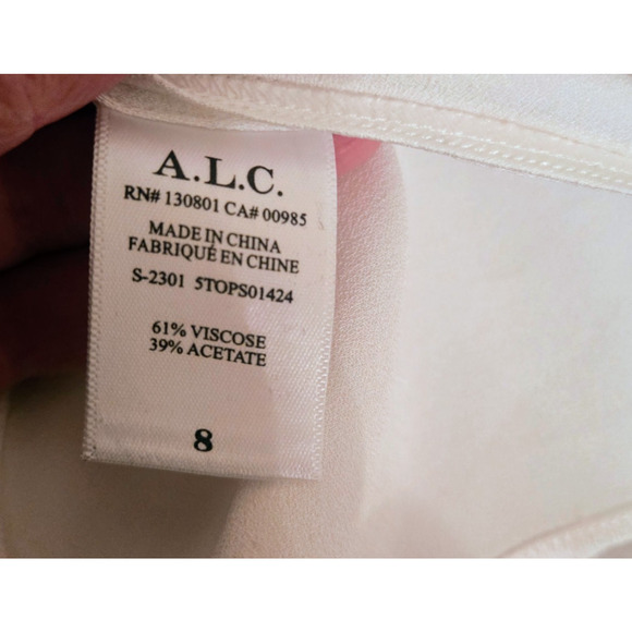 A.L.C. Elegant White Evening Sleeveless Blouse Top 8 - Picture 14 of 15